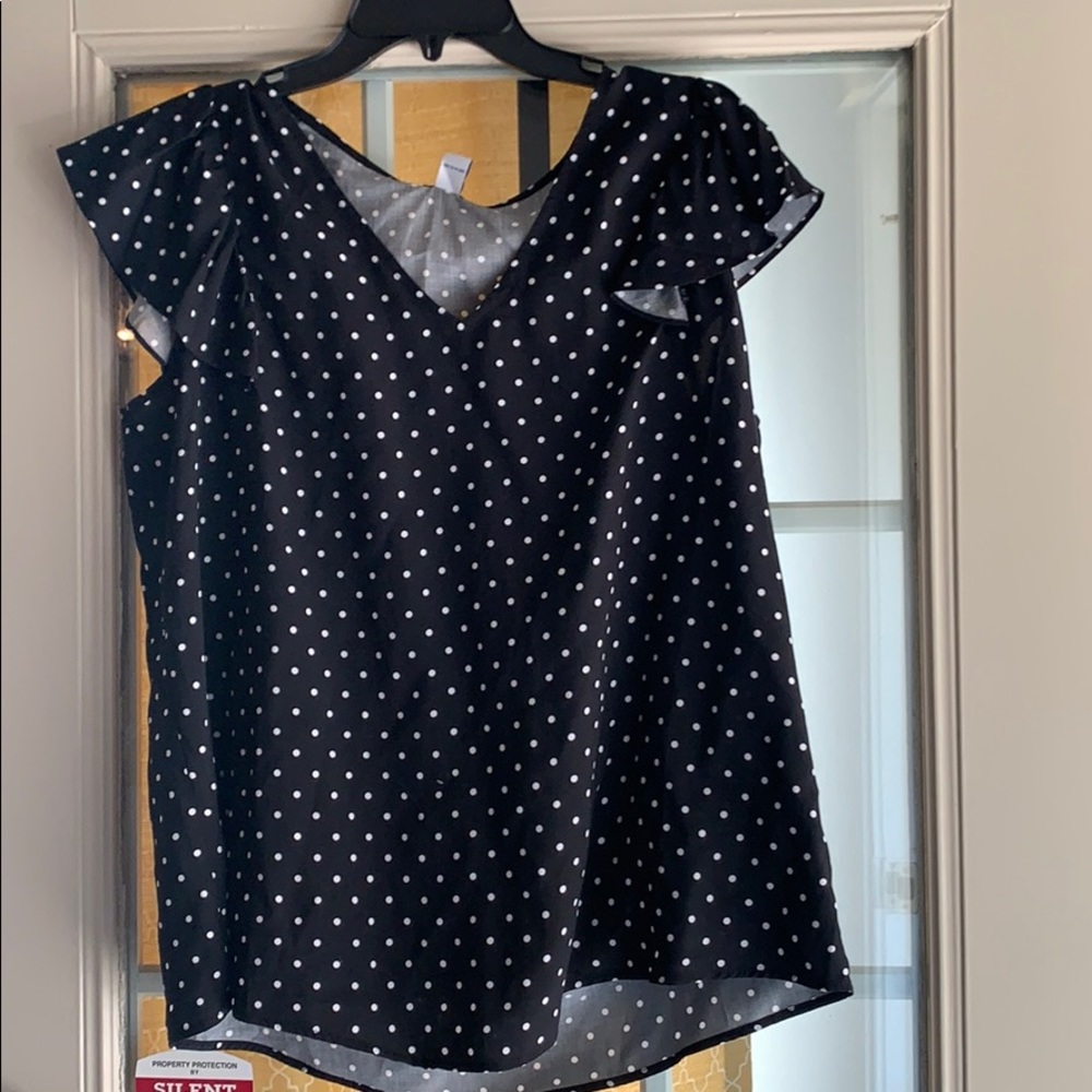 Old Navy polka dotted shirt.